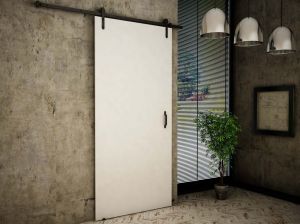 Drzwi naścienne przesuwne Retro 80 - kolor biały - sklep kier.furniture