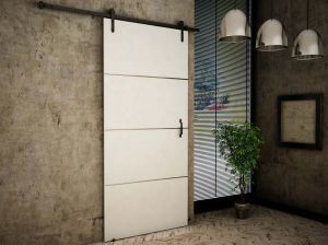 Drzwi naścienne przesuwne Retro Plus 80 - kolor biały - sklep kier.furniture