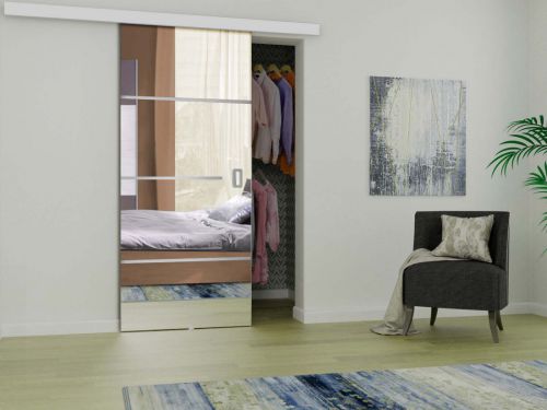 Drzwi naścienne przesuwne Mirror Plus 90 - sklep kier.furniture