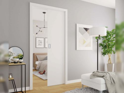 Drzwi wewnątrzścienne przesuwne Evo 80 - kolor biały - sklep kier.furniture