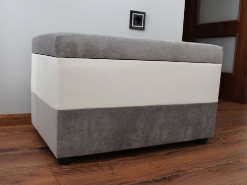 Pufa Max - kolor dubaj 06 + eko-skóra biała - sklep kier.furniture